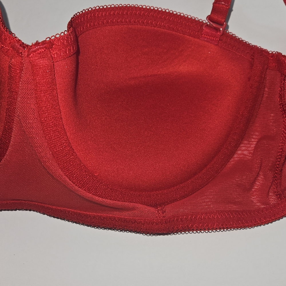 Tommy Hilfiger Red Women's Bra 34B Push Up Logo Mesh 5 Hoock Adjustable Sraps - Picture 12 of 15